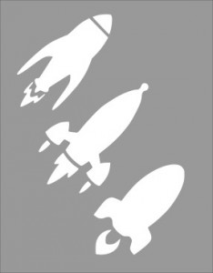 Reusable Stencil Rockets 20x15cm