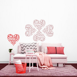 Sablon 59x59cm Refolosibil Inima Stilizata T325959
