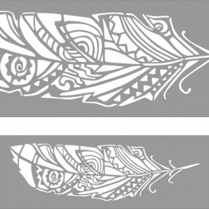 Set of 2 Aztec Leaf Stencils, Leaf, 89x31cm and 56x20cm, Reusable SP181S2 - Img 2