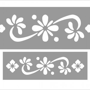 Set of 2 x Stencils, 59 x 19cm / 39 x 13cm, Reusable Border SP155 - Img 2