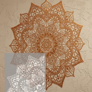 ANYA Mandala Reusable Stencil -up to 89cm - size 1/4 SQUARE * thickness 0.6 / 1mm - SP266 - Img 2