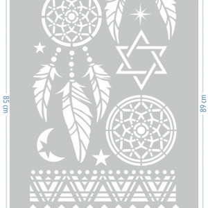Dream Catcher Stencil Set Feathers Stars Border 89*59cm SP114 - Img 2