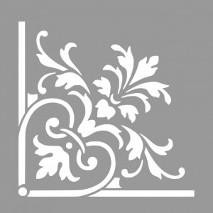Reusable Damask Corner Stencil 29x29cm
