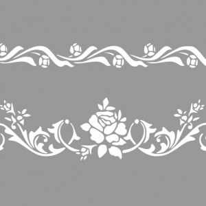 Reusable Stencil Borders Flowers 29x22cm