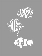 Reusable Stencil Fishes 20x15cm