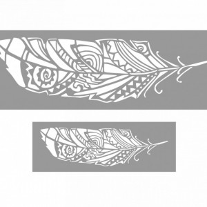 Set of 2 Aztec Leaf Stencils, Leaf, 89x31cm and 56x20cm, Reusable SP181S2 - Img 3