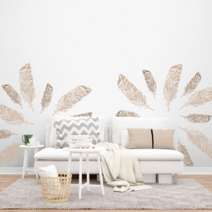 Set of 2 Aztec Leaf Stencils, Leaf, 89x31cm and 56x20cm, Reusable SP181S2