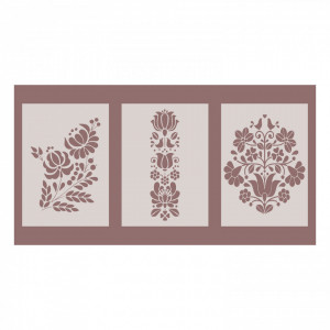 Set of 3 stencils 29x21cm/pc - Panonian Folk Motifs - Img 2