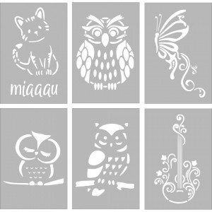Set of 6 A4 Stencils, JOY range, DIY customization - Img 2