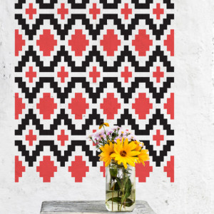 Stencil 59 * 19cm Reusable Repetitive Traditional Motif - SP117-1