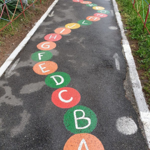 Custom Stencils Drawings on Asphalt