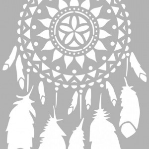 Reusable Stencil Dream Catcher Mandala Feathers - SP21 - 58 x 29cm - Img 3