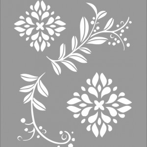 Reusable Stencil Flowers Branches 30x25cm 21022807 - Img 2