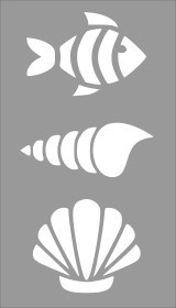 Reusable Stencil Shells Fish 20x11cm