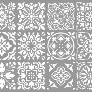 Sablon 12 modele Flower Morocco Tile 790x590mm, grosime 1mm, SGF27.79.59.1 - Img 2