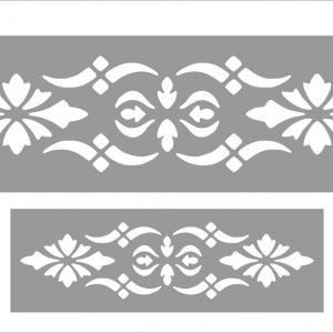 Set of 2 x Stencils, 59 x 19cm / 39 x 13cm, Reusable Border SP156 - Img 2