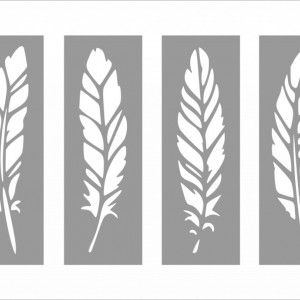 Set of 4 Feather Stencils 220321-8 - different sizes - Img 2