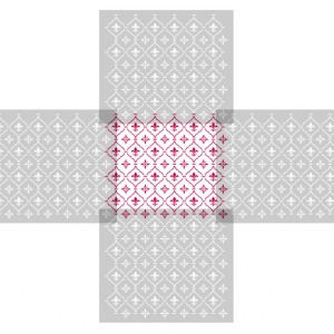 Stencil 65 x 55cm, 1mm thickness, Amfor Damask Motif, SP169, Reusable, Repetitive - Img 7