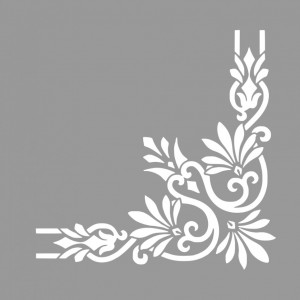 Reusable Corner Flower Stencil 29x29cm