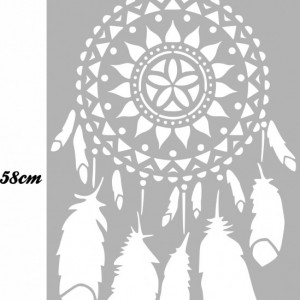 Reusable Stencil Dream Catcher Mandala Feathers - SP21 - 58 x 29cm - Img 4