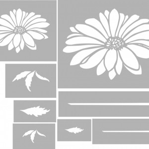 Reusable stencil set Flower SP203 - Img 2