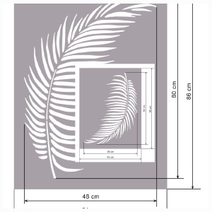 Set of 2 x Palm Leaf Stencils, 860x540x1mm and 560x430x1mm, Reusable SP146S2