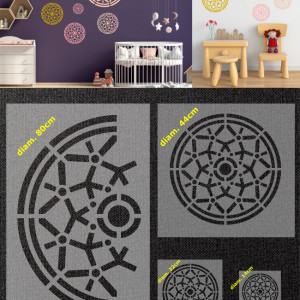Set of 4 AURA Mandala Stencils, diameters 80cm, 44cm, 22cm and 14cm - SP166 - Img 2
