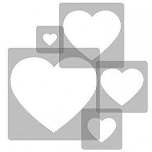 Set of 5 Reusable Stencils for Painting Walls Hearts SP7 - Img 3