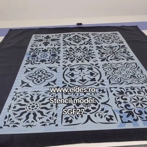 Stencil 12 models Flower Morocco Tile 790x590x1mm, Reusable SGF27.79x59.1 - Img 6