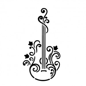 Stencil 59x33cm Reusable Stylized Guitar T175933 - Img 2