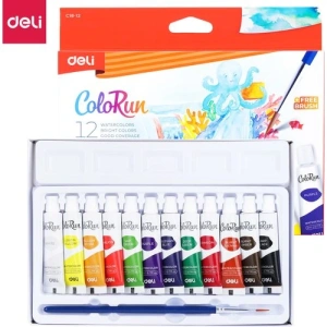 Tempere Color Run 1/12 + cetkica 5ml, Deli