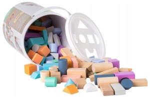 Drvene kocke 100 komada sa kanticom i sorterom ECOTOYS - Img 2