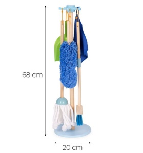 Drveni set za čišćenje za decu – metla, mop i đubrovnik, 7 delova – ECOTOYS - Img 8