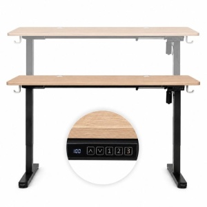 Električni radni sto 140 × 60 cm sa podesivom visinom 72–118 cm, svetli hrast – ModernHome - Img 8