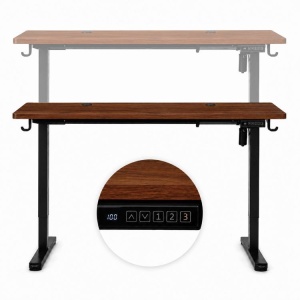 Električni radni sto 140 × 60 cm sa podesivom visinom 72–118 cm, tamni hrast – ModernHome - Img 8