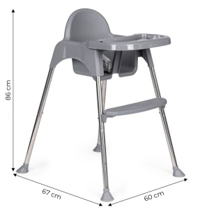 HRANILICA ZA BEBE 2U1 SA POSTOLJEM I POJASEVIMA GRAY ECOTOYS - Img 8