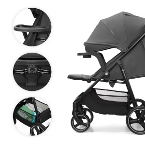 KINDERKRAFT KOLICA ZA BEBE SA TACNOM TRIG 3 GREY - Img 3