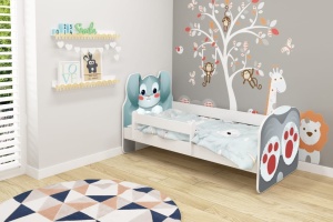 KREVET ZA DECU ANIMALS 140X70 CM WHITE ACMA VII 01