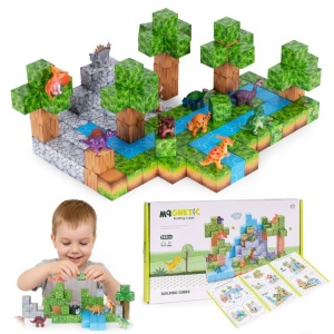Set magnetnih kocki za decu – 142 dela, kocke i dinosaurisi - Img 2