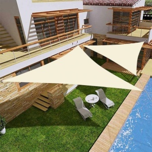 Trostrano suncobran jedro 3×3×3 m, vodootporno, bež - MultiGarden - Img 1