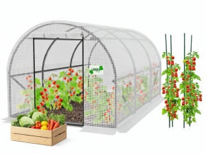 Baštenski plastenik tunel 3-segmentni Beli 4 x 2,5 x 2 M - Img 1