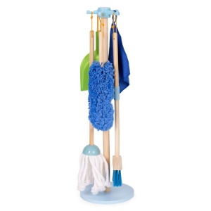 Drveni set za čišćenje za decu – metla, mop i đubrovnik, 7 delova – ECOTOYS - Img 5