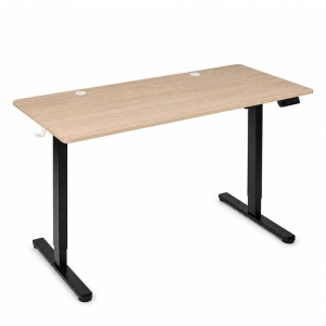 Električni radni sto 140 × 60 cm sa podesivom visinom 72–118 cm, svetli hrast – ModernHome - Img 5