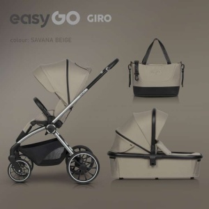 EUROCART EASY GO GIRO 2U1 KOLICA ZA BEBE SAVANA BEIGE - Img 1