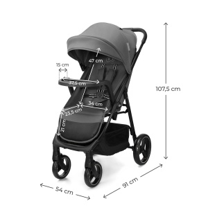 KINDERKRAFT KOLICA ZA BEBE SA TACNOM TRIG 3 GREY - Img 10