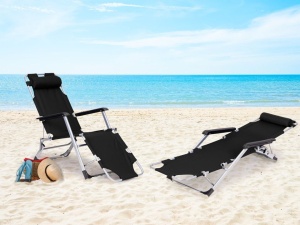 LEŽALJKA ZA PLAŽU 2U1 BLACK - Img 3