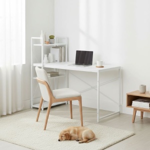 Radni sto 120x60 cm sa policama White ModernHome - Img 3