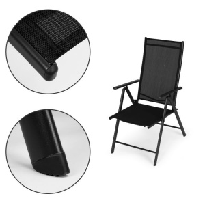 Set od 4 sklopive baštenske stolice sa podesivim naslonom, Black, MultiGarden - Img 5