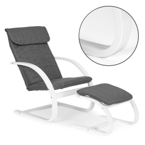 Stolica za ljuljanje sa naslonom za noge White MODERNHOME - Img 6