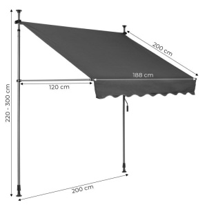 Tenda za terasu i balkon sa podešavanjem visine 2X1.2M Grey Multigarden - Img 9